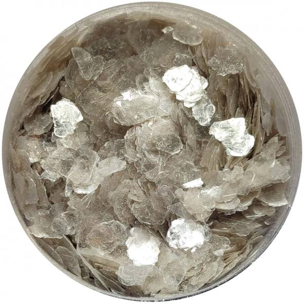 Metalické chipsy biela perleť 50g