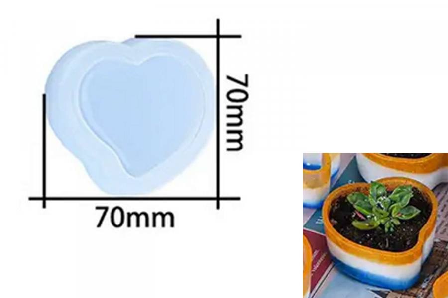 Silikónová forma kvetináč srdce Ø 7x7cm