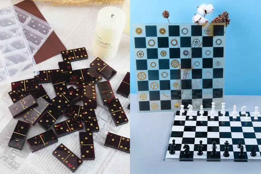 Silikónové formy šachovnica, figúrky, domino